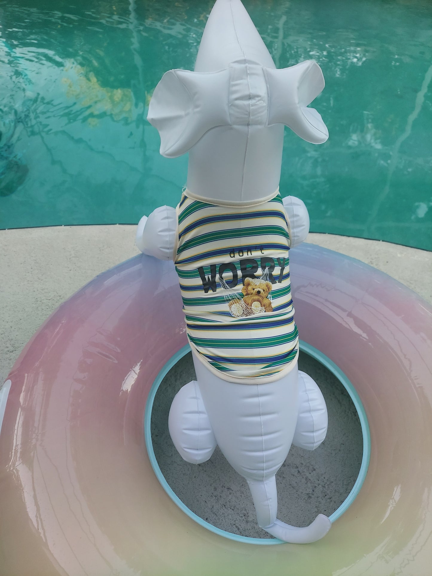 "Don't Worry" Striped Pet Shirt